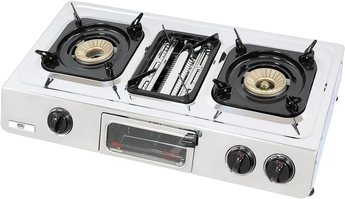 NJ The right choice G-87 forno elétrico, 3 lareiras, portátil, grelha, NJ G-87 Portable Gas Refaud - Placa de gás 3 zonas Mini-Quatro Grill LPG