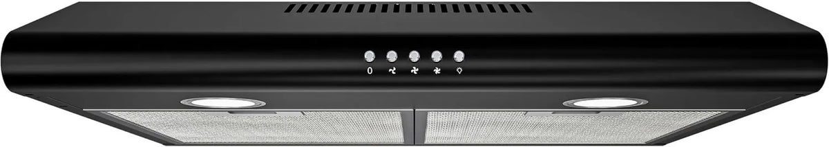exaustor, 60cm, 250m3/h, capa de cozinha, FIREGAS, evacuação e reciclagem, iluminação LED, 3 velocidades, preto, iluminação LED, capa viseira