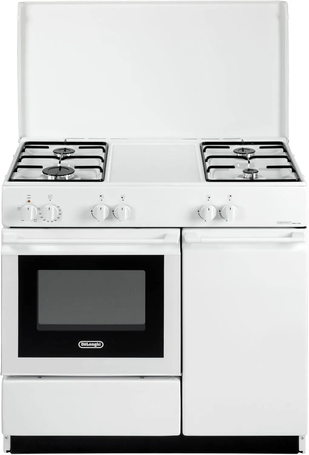 De'Longhi Fogão de gás com forno elétrico SEW8540NEDM, classe E de energia, branco