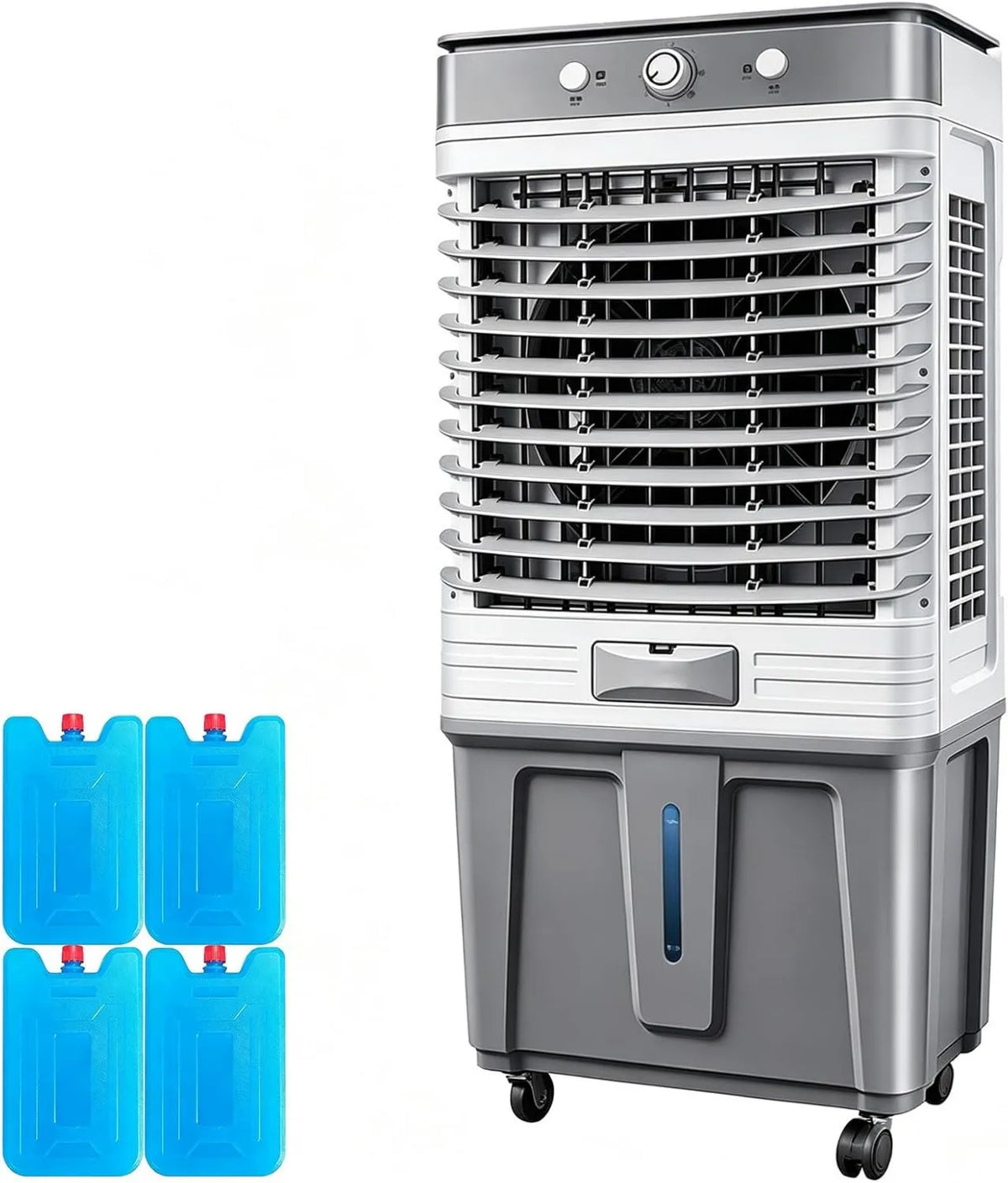 LIKANGLONGJU Ar condicionado, 80 L, 500 W, tanque grande, profissional, 3 painéis, PVC, 500W, 80L tanque, refrigeração