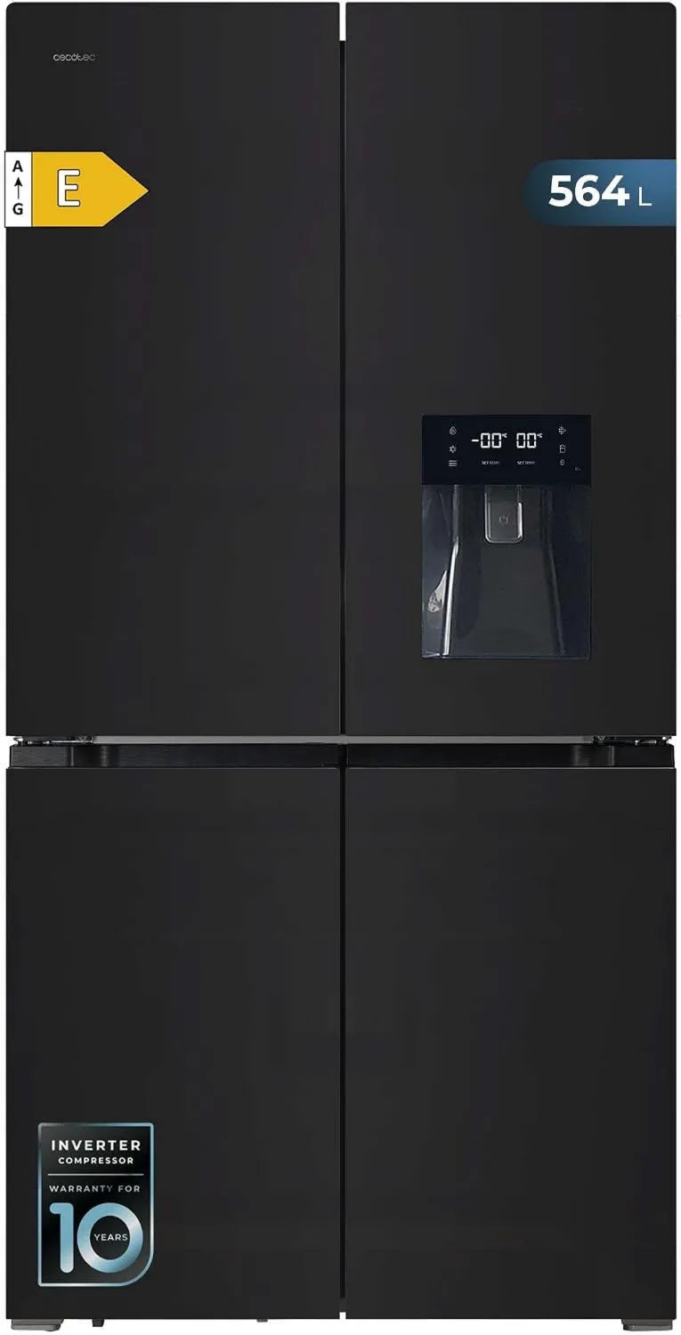 Cecotec Bolero Coolmarket Frigorífico 4D, 563 L, No Frost, Inversor, 91 cm Largura, 183 cm Altura, Total No Frost, Cecotec Frigorífico Americano 4