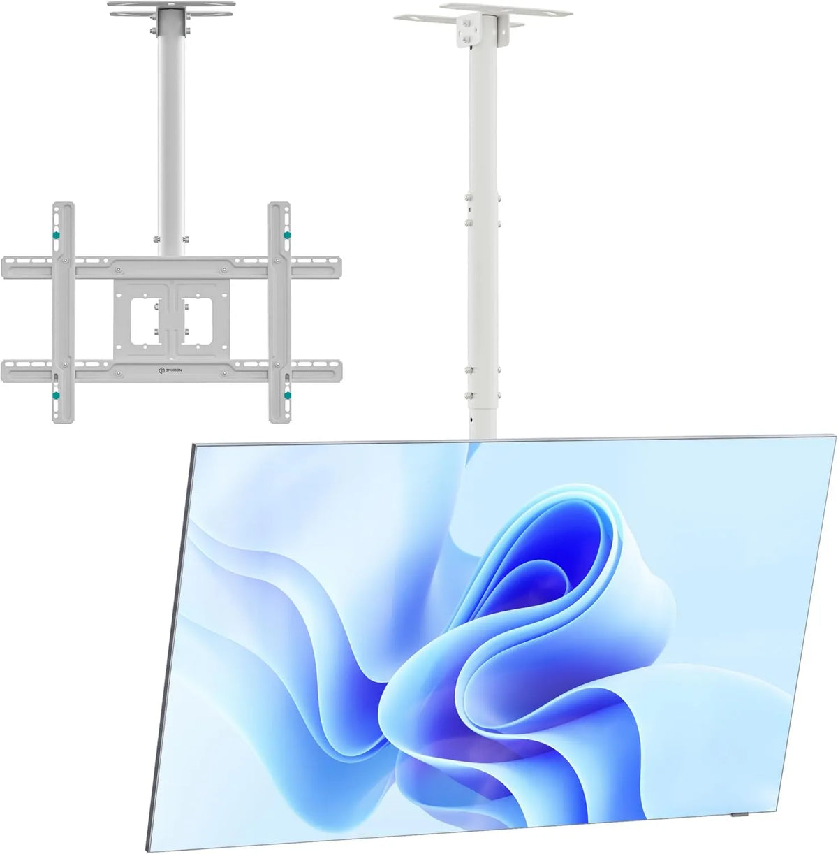 suporte de TV N1L-W, 80 polegadas, comércio, branco, Max VESA 600x400, altura ajustável até 1584 mm, 68 kg, fixação de teto de TV, ONKRON TV suporte Teto