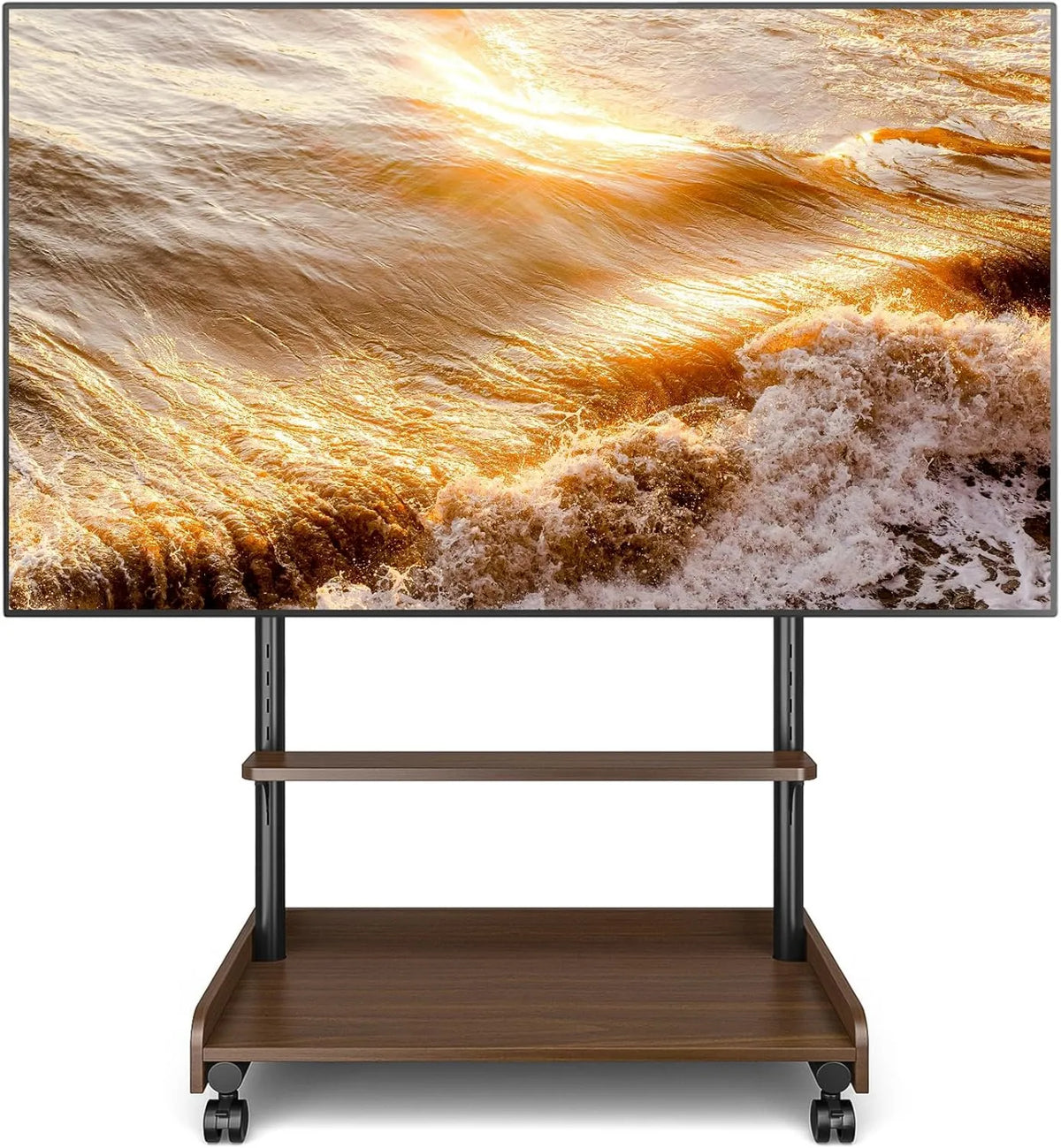 suporte de TV, 86 polegadas, 600x400 mm, rodas móveis, TVON TV stand a pé para monitor de TV 40-86 Inch Até 68 kg Brown, carrinho de TV