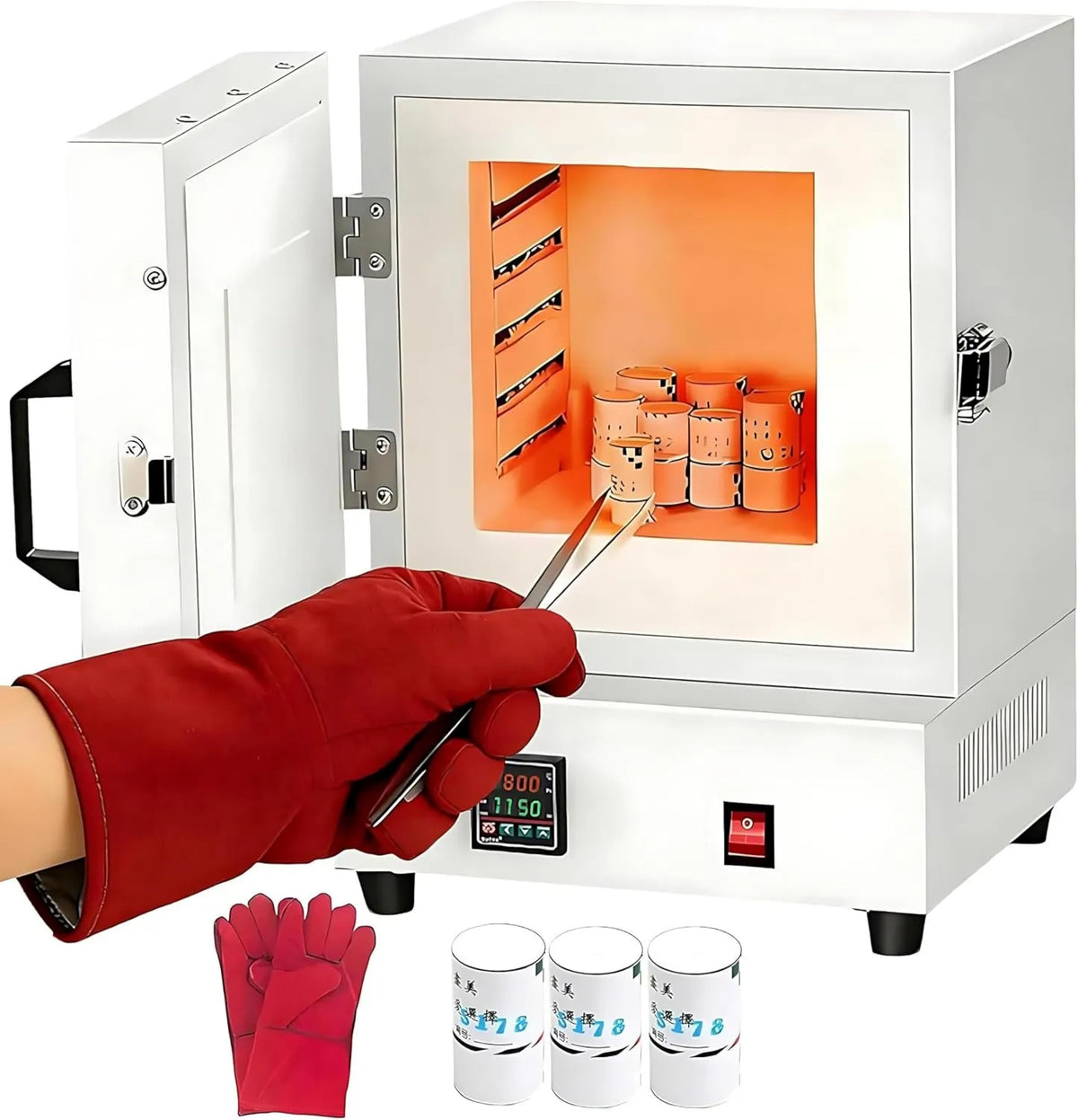 RoyceBee Forno elétrico, 2000 W, profissional, regulação digital especificado 0-1150°C, 2000W, para cerâmica, jóias, Fonderie Cire e vidro