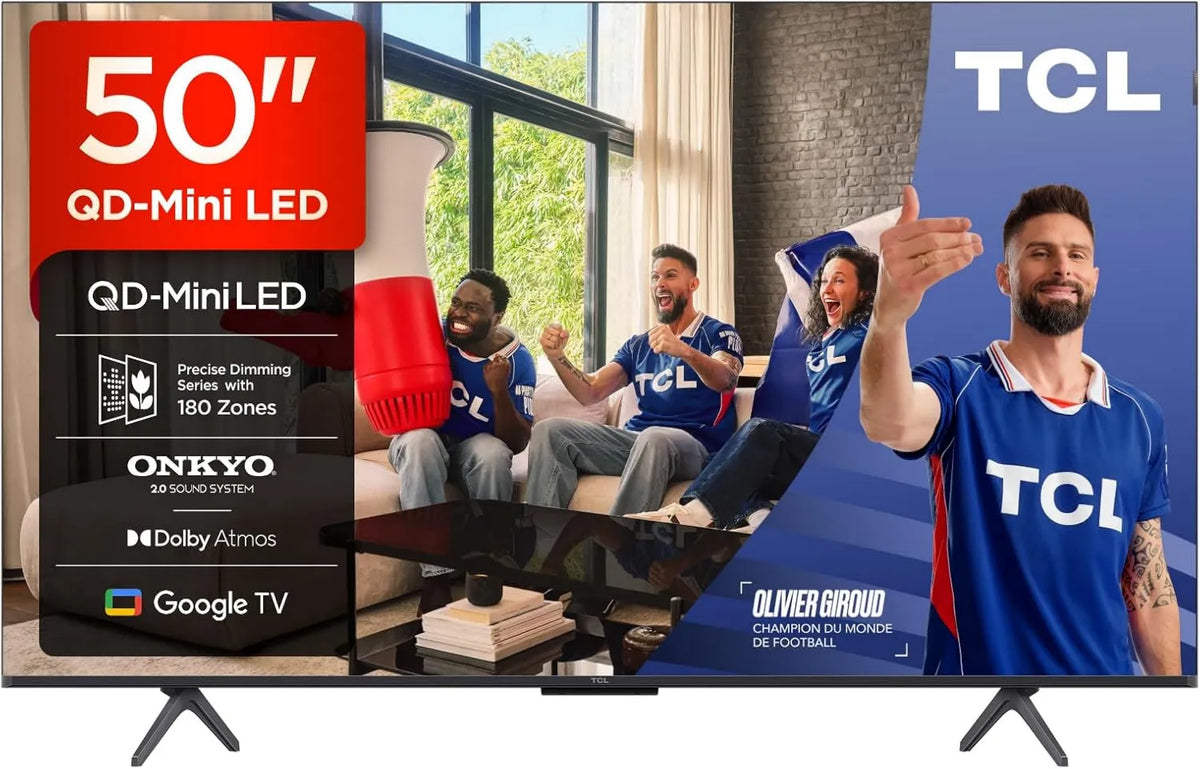 Google 50Q6C 1000nits Smart TV, 144 Hz, TV, 4K UHD, HDR, Dolby Vision IQ e Atmos, Áudio Onkyo 2, Motion Clarity Pro 144Hz, TCL 50Q6C