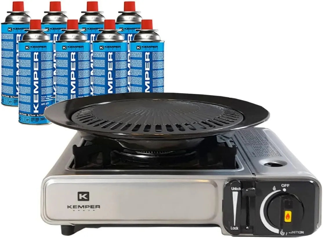Placa de gás, 2200 W, toque, grelha, camping, placa de gás, Kemper
