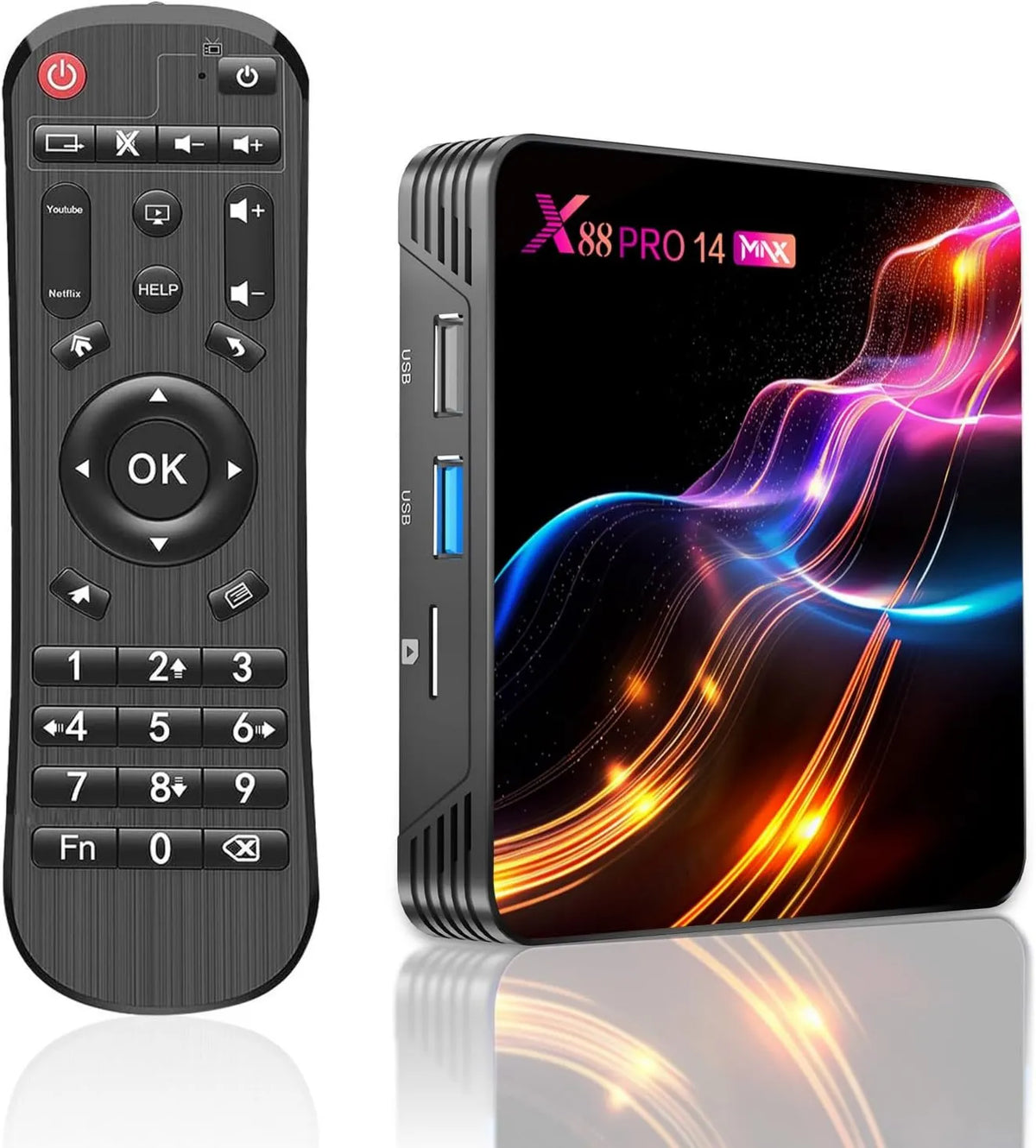 Sohiset Smart TV x14 4GB, TV, USB, Wi-Fi, efeito 3D, Android OS, streaming DLNA, 0GHz WiFi BT5, 0 10, Pro Max Android 14, Android TV Box
