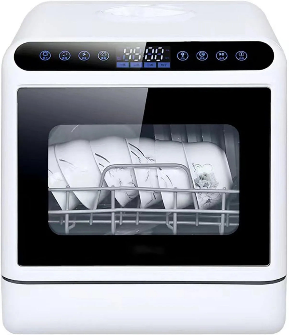 PtaTritious Máquina de lavar loiça, 6 L, 1000 W, instalação gratuita, tanque grande, 5 Talheres e 6L tanque de água com 4 modos de lavagem, utilizável com ou sem