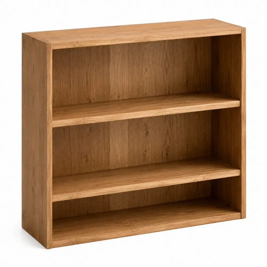 Librería de madera de 3 niveles estantería abierta MDF efecto roble color madera natural 80 cm x 30 cm x 90 cm
