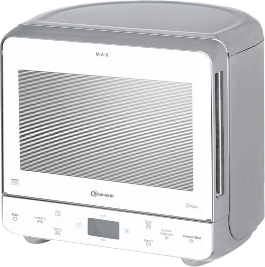 Bauknecht Microondas, 13 L, 700 W, vapor, grelha, descongelamento, congelamento rápido, forno de microondas, branco, função Crisp, design super compacto