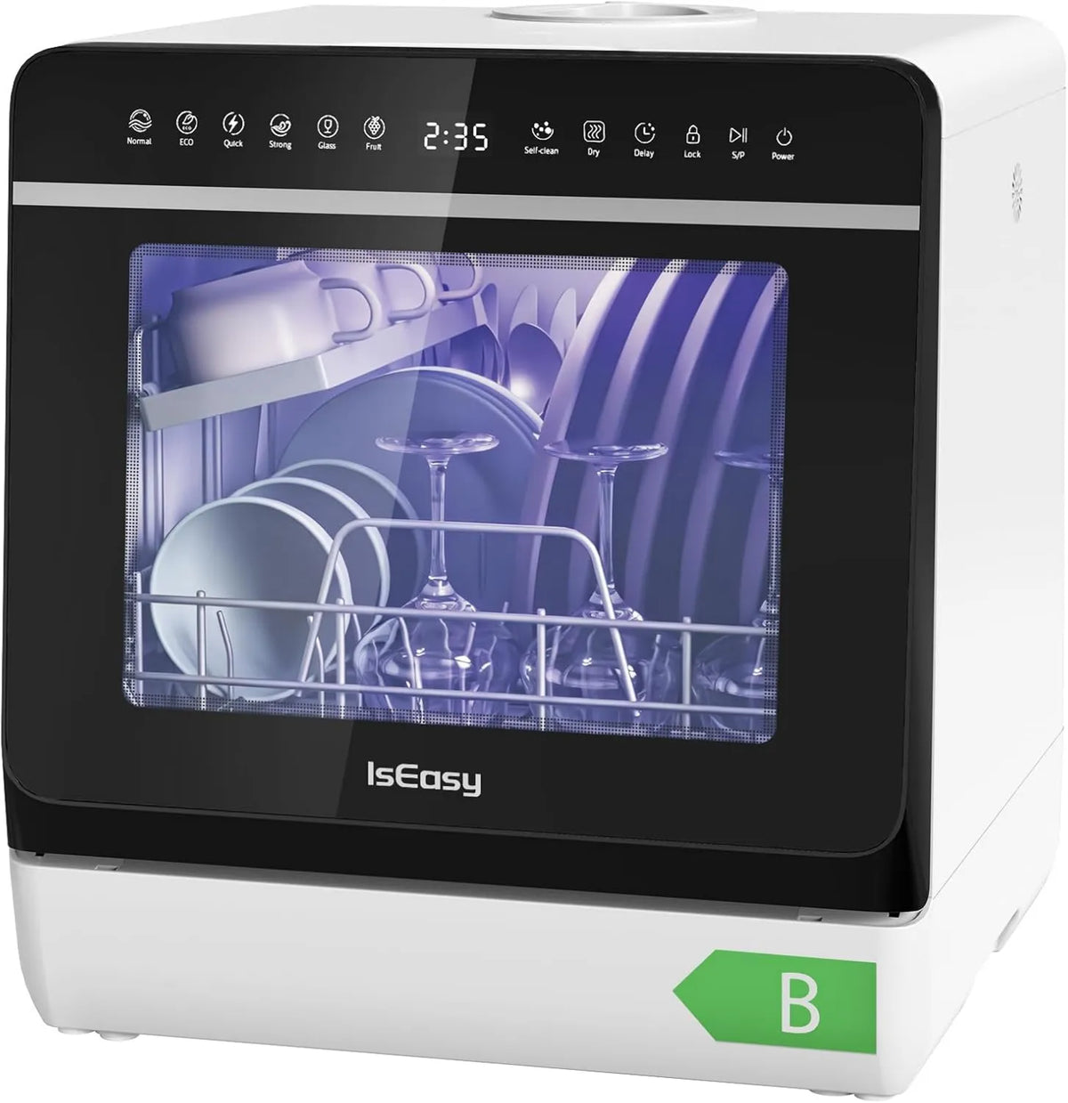 IsEasy Máquina de lavar loiça, 5 L, 950 W, 7 programas, toque, tanque grande, camping, removível, temperatura alta 72 °C