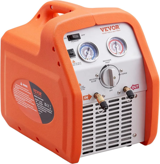 VEVOR 2 kg/min 1450 rpm Auto-Limpe R401A Ar Condicionado HVAC, Estação de Recuperação de Fluidos Frigorígeno Portátil 3, 4 HP Máquina