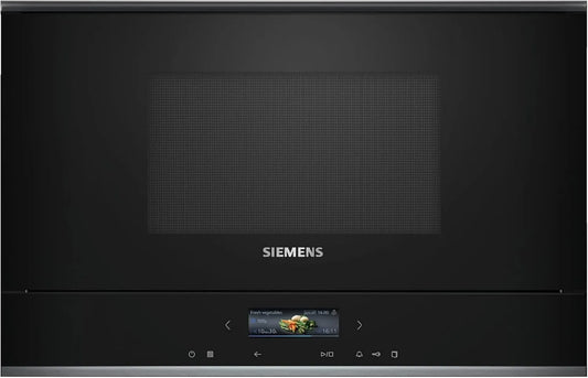 SIEMENS iQ700 BF722R1B1 Microondas, toque, encastrado, microondas, húmidoLimpeza Plus - Limpeza interior - CookControl Plus - Para sempre