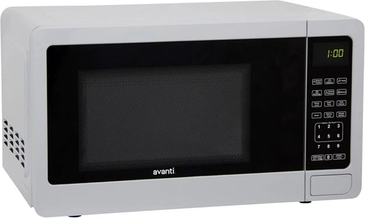 Microondas, 700 W, Avanti MT7V0W, branco, de descongelamento rápido, painel de controlo eletrônico e bandeja de vidro rotativo