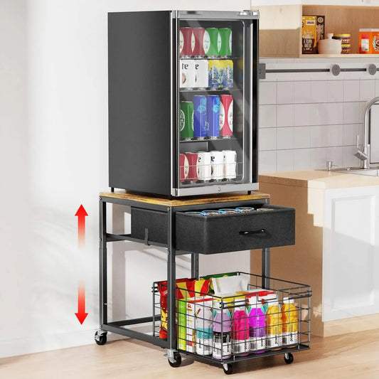 Housolution Frigorífico, Preto, dormitório, Apartamento, Armazenamento adicional para lanches e bebidas, Preto + Marron