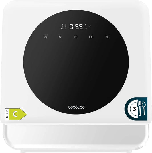 Cecotec Bolero Aguazero 1150. Máquina de lavar loiça, 6 programas, toque, branco, Painel de comando tátil, Cecotec Máquina de lavar loiça Compact Free Installation