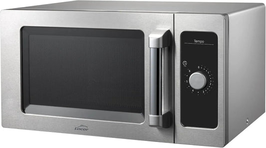 LACOR Microondas, 51x43x31 cm, 1550 W, Professional, aço inoxidável, 18, 10, café interno inoxidável, 69329, aquecimento homogêneo, ajuste para grande