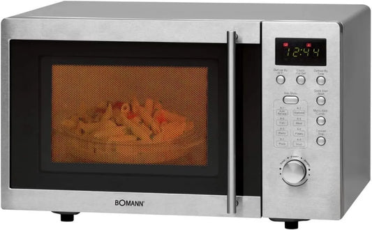Bomann micro-ondas, 20 L, 8 programas, encastrado, grelha, microondas, MWG 2211 U CB, 1000 watts, espaço de cozinha 20L, micro-ondas pequeno com 8