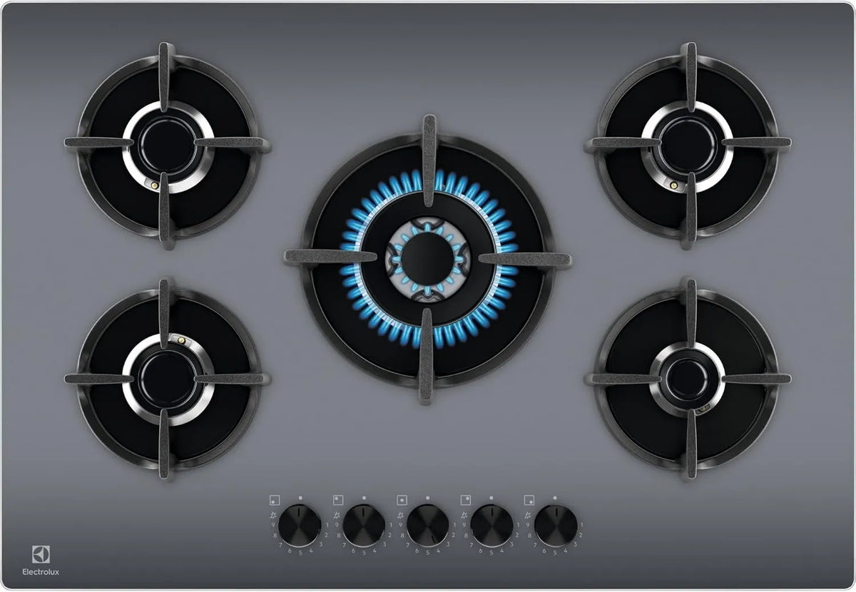 Electrolux 75 cm, KITCHEN TABELA, 5 queimadores, grelhas de ferro fundido EGG75372M