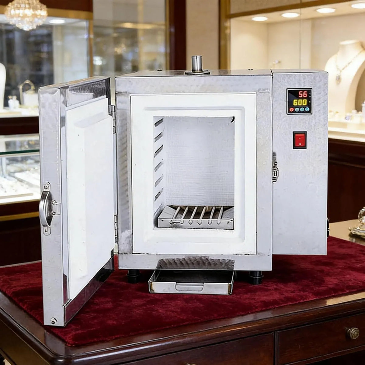 Generic Forno elétrico, 1500 W, industrial, forno de laboratório de alta temperatura 800 °C, forno de abafamento fechado, moldagem de cera