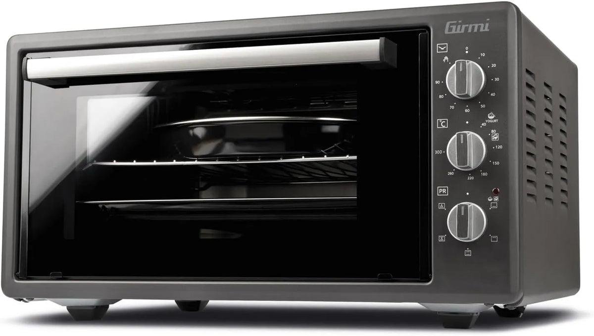 Forno elétrico, 45 L, 1400 W, Girmi FE45, temporizador, grelha, termostato, cinza, temporizador 90 min, Grill, Funções de cozinha, Tradicional, Combinado
