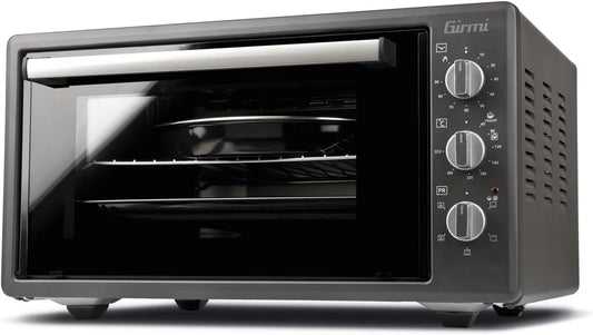 Forno elétrico, 45 L, 1400 W, Girmi FE45, temporizador, grelha, termostato, cinza, temporizador 90 min, Grill, Funções de cozinha, Tradicional, Combinado