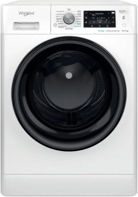 Whirlpool 1400RPM FFWDD1074489 Secador, 7 kg, máquina de lavar roupa, secador, branco