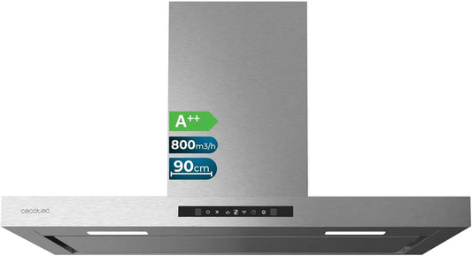 Cecotec Bolero MP fluxo m3/h exaustor, 60 cm, 105 W, 430 m3/h, capa de cozinha, 3 níveis, preto, filtro de alumínio, controlo mecânico