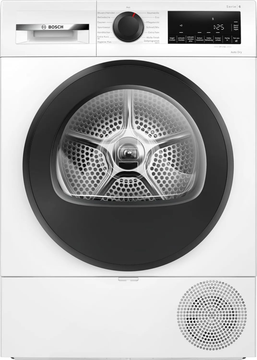 Bomba de calor desidratado série 6 Bosch Programa de secagem de 9kg Opção extra curta Filtro de meia carga Filtro Auto Seco Filtro Fácil Limpo