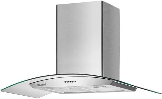 BELDEKO exaustor m3/h, 90 cm, 559 m3/h, capa de cozinha, instalação de parede, aço inoxidável, Reciclagem - Marca francesa