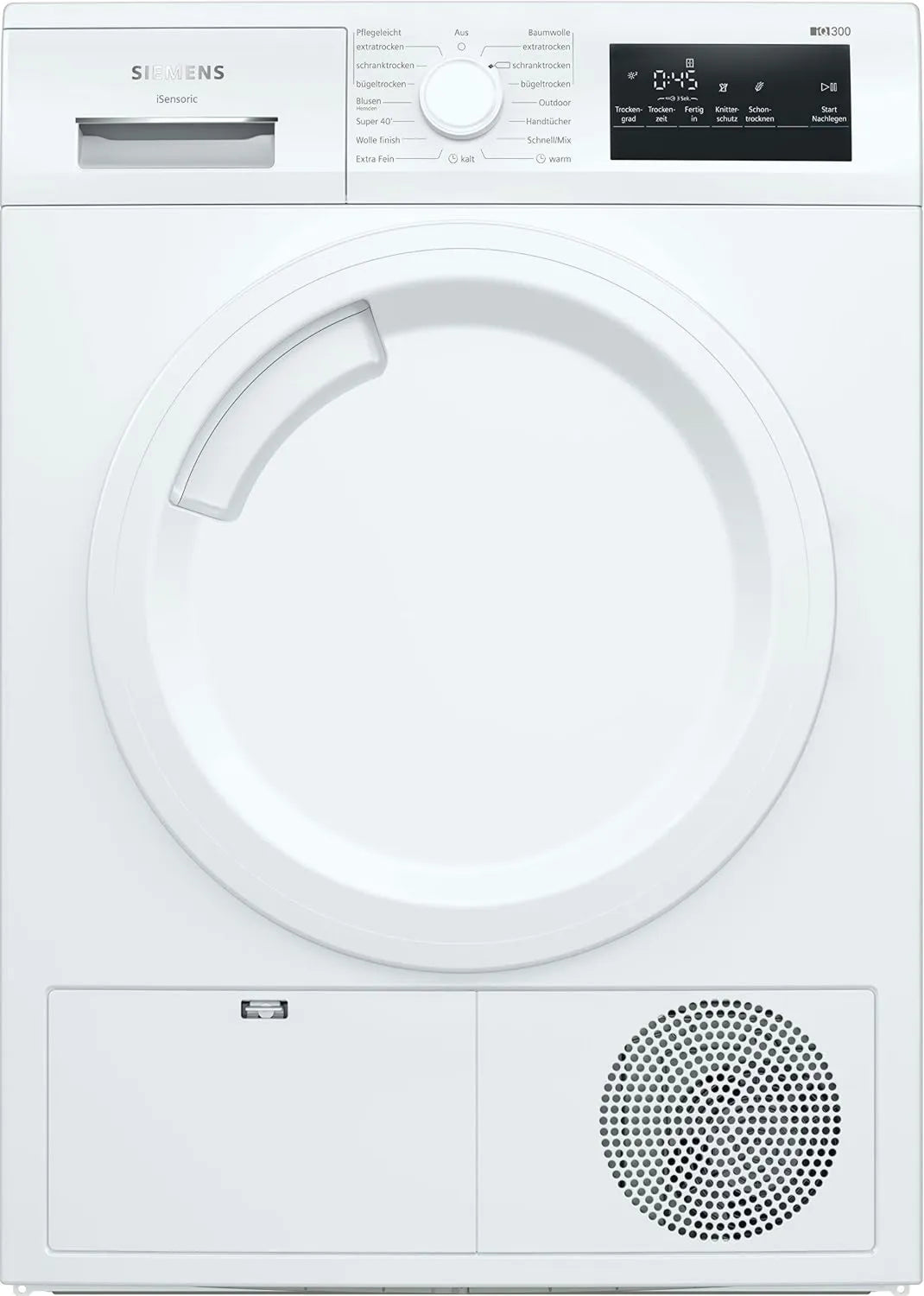 SIEMENS iQ300 WT43HV03 Dryer, 7 kg, livre, branco, Siemens iQ300 WT43HV03 asciugatrice Libera instalazione Cariçamento frontal 7 kg Bianco