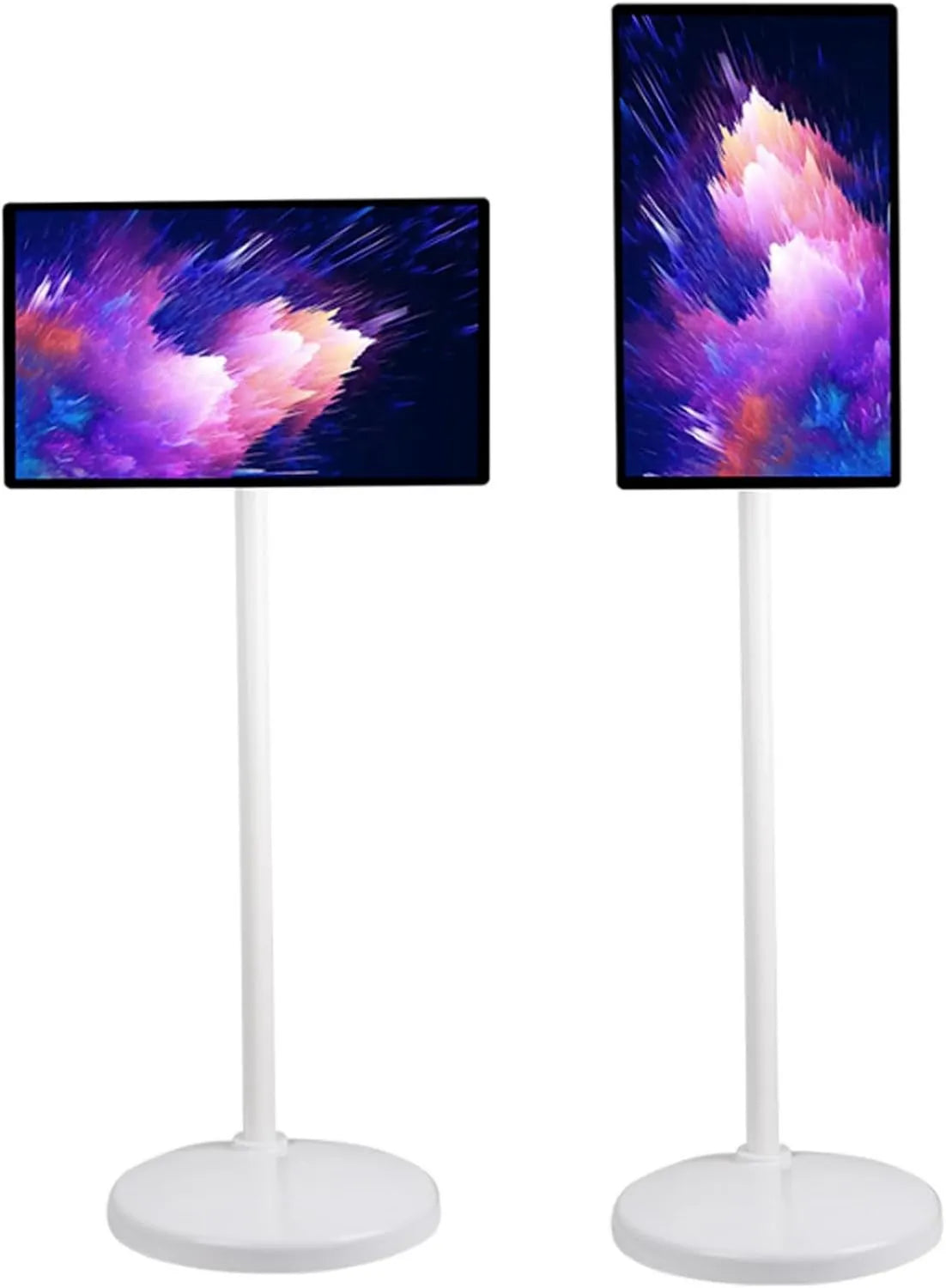ZHIxUMM TV 1080p 24inch-8+128G, 24 polegadas, portátil, rodas móveis, toque, 27 e 32 polegadas, suporte de TV móvel