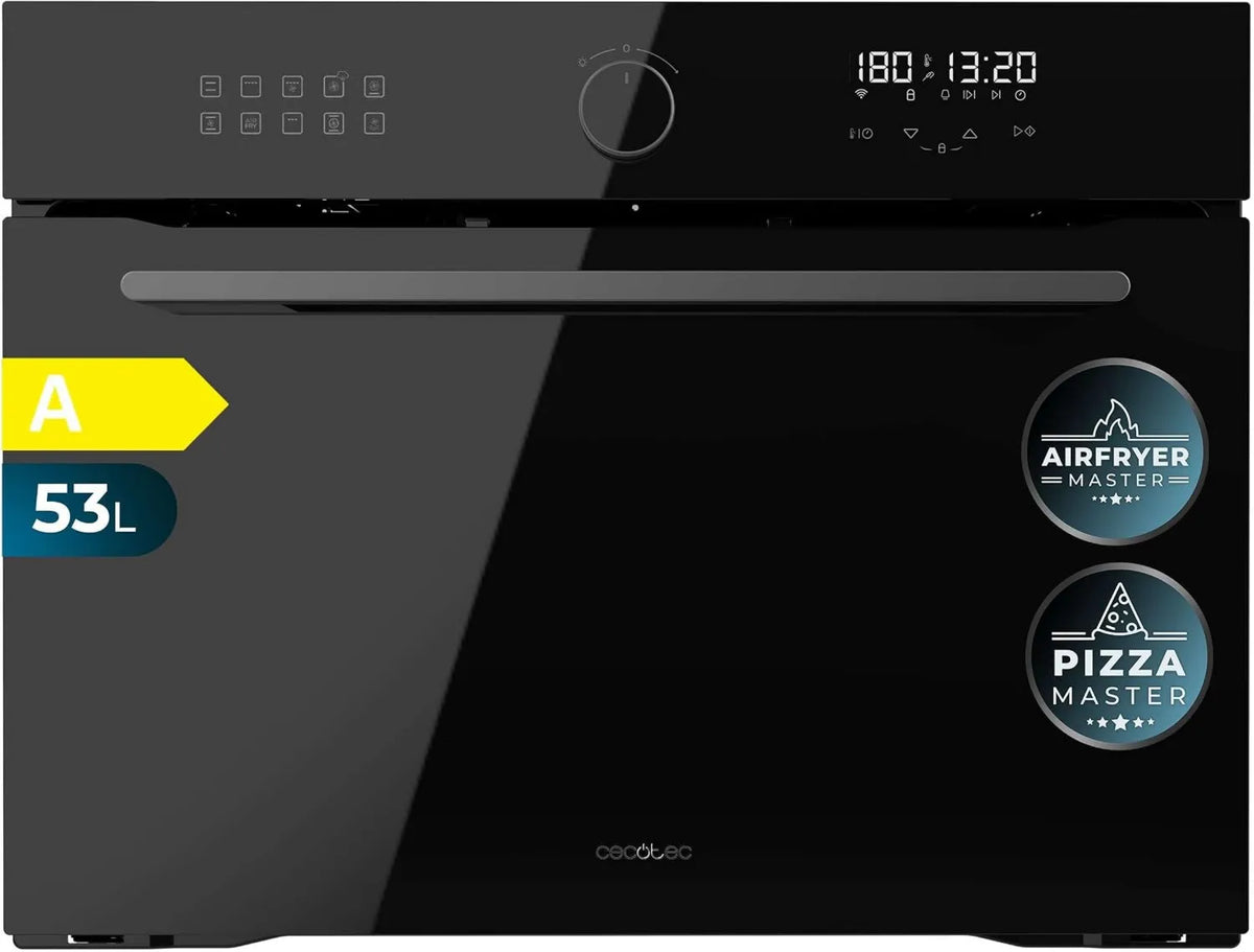 Cecotec Bolero Hexa AF314500 Pizza Electric Forno, 53 L, 2900 W, 11 programas, encastrado, preto, Pizza Master, 2900W, 11 Características, Airfryer
