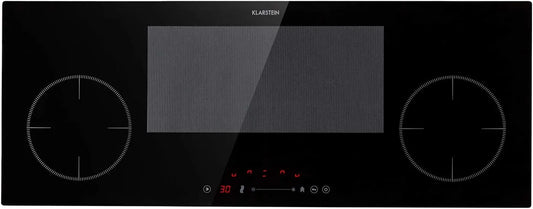 KLARSTEIN Placa de indução, 4 lareiras, 7000 W, mesa de cozinha de indução, toque, recesso, encastrado 4 zonas, fogão elétrico para elétricos