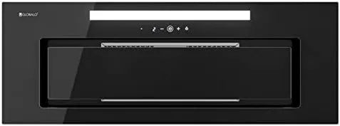GLOBALO Capa a vácuo, 80 cm, capa de cozinha, recesso, preto, 2 Preto, com iluminação, sem motor, cooperação Turbina
