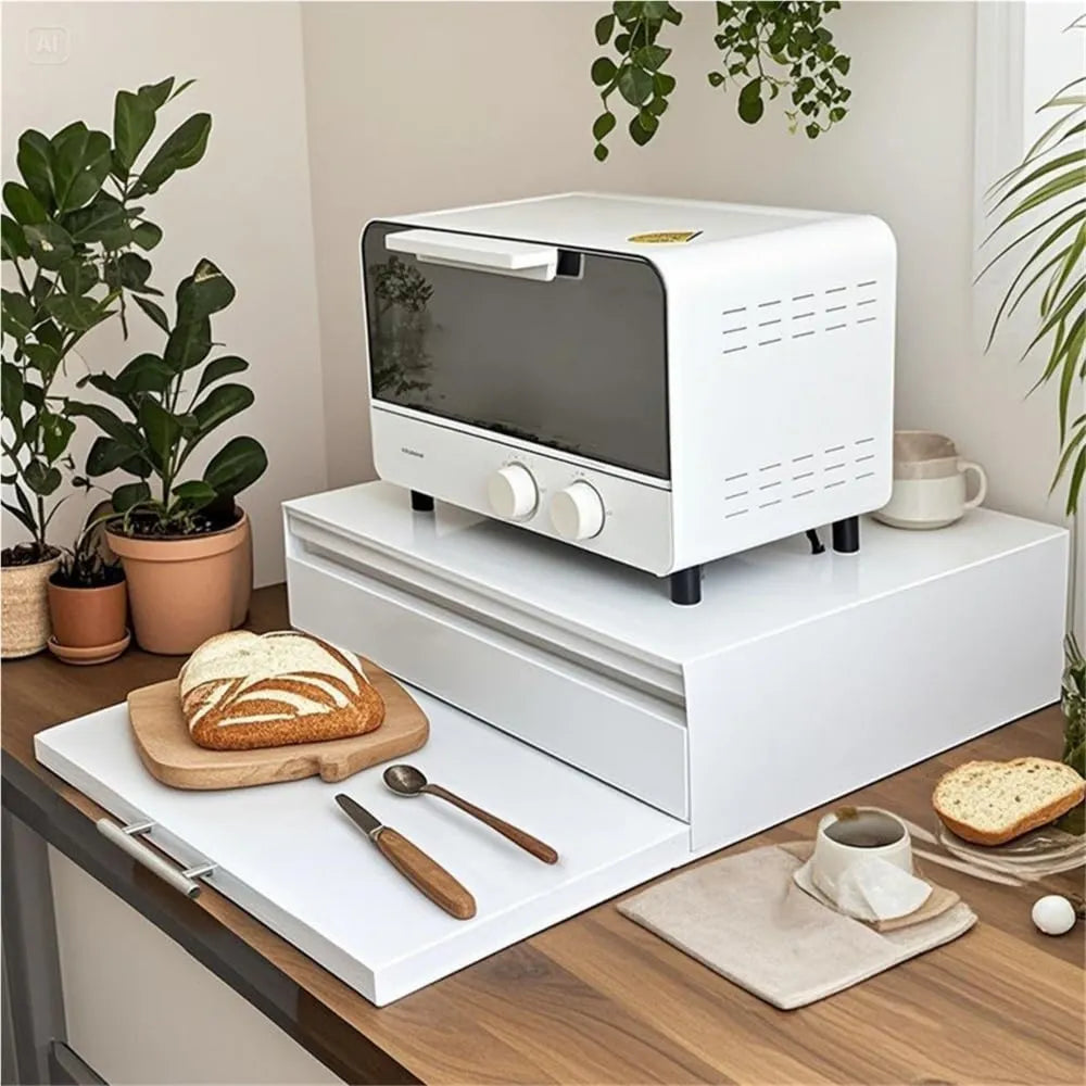 Generic Microondas, 3 níveis, Carbon Steel plataforma de trabalho deslizante, 47, Organizador de bancada cozinha para máquina de café e pequenos aparelhos