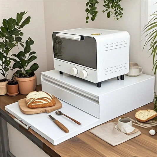Generic Microondas, 3 níveis, Carbon Steel plataforma de trabalho deslizante, 47, Organizador de bancada cozinha para máquina de café e pequenos aparelhos