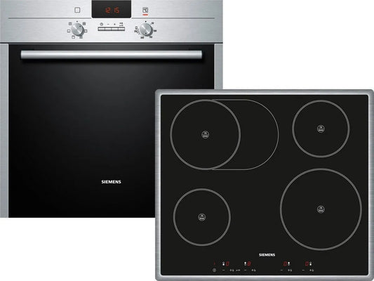 SIEMENS EQ242E200 Fogão de cozinha com forno, encastrado, aço inoxidável, A -20%, 3 extratores telescópicos, placa de assadeira: indução