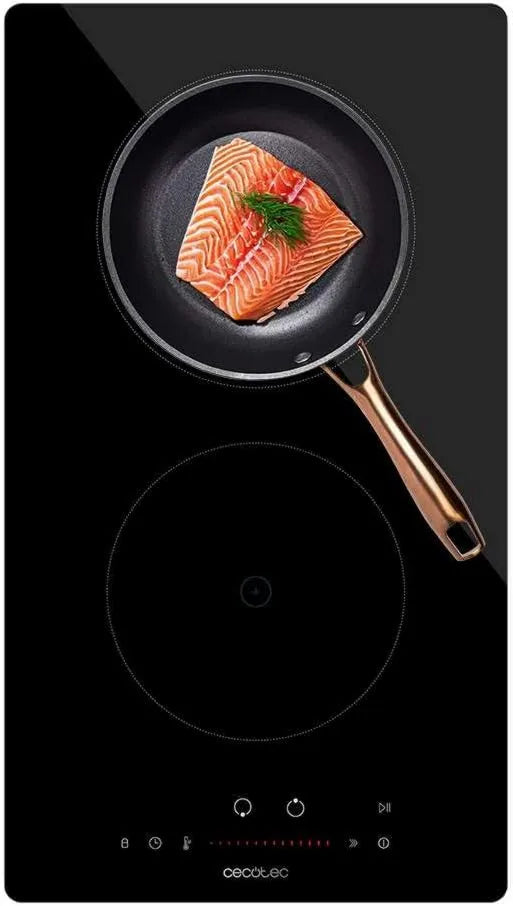 Cecotec Bolero Esquadrão I Placa de indução, 16 cm, 2 lareiras, 3500 W, mesa de cozinha indução, toque, travamento, temporizador, Potência máxima