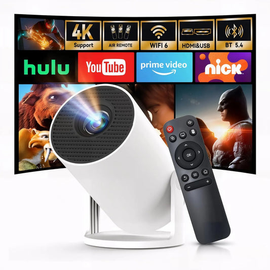 Smart TV 720P HY300Pro, TV, 4K UHD, Wi-Fi, portátil, ao ar livre, Bluetooth, Android OS, WEMI Mini Projetor de vídeo 4K, Espelho Telefone