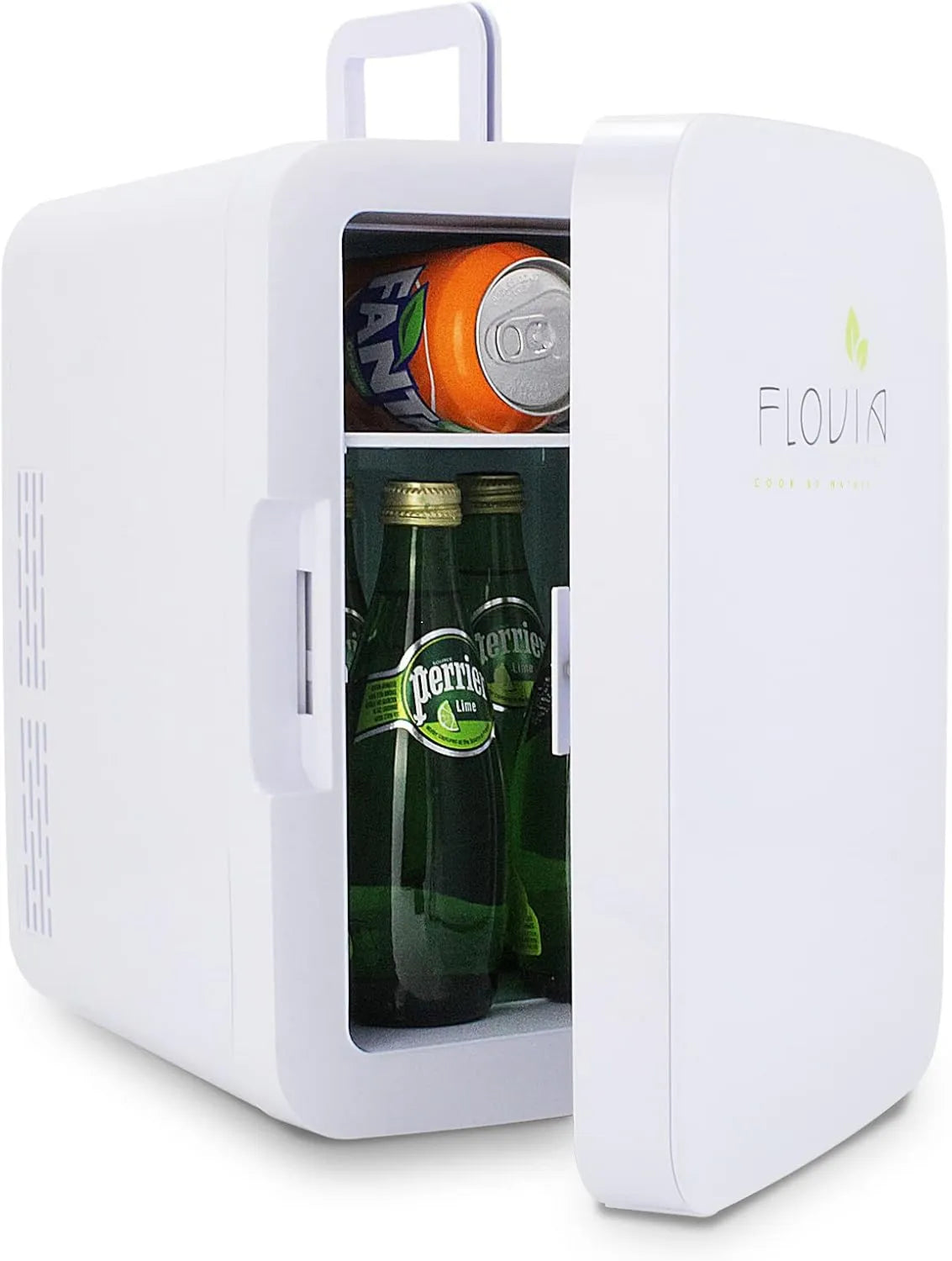 FLOVIA COOK BY NATURE Frigorífico, 10 L, 220 V, Mini L, 11, tranquilo, DC 12 V carro, silencioso para carro, escritório, quarto, jardim, viagem