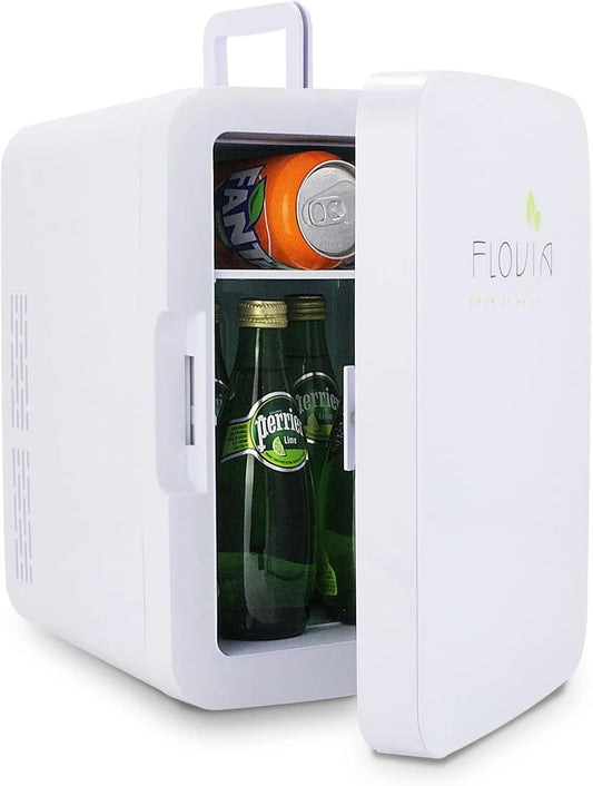 FLOVIA COOK BY NATURE Frigorífico, 10 L, 220 V, Mini L, 11, tranquilo, DC 12 V carro, silencioso para carro, escritório, quarto, jardim, viagem
