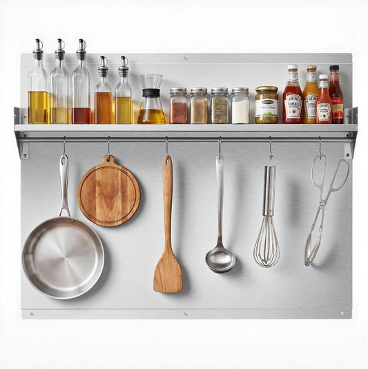 VEVOR Utensílios com forno, 76x61 cm, instalação de parede, aço inoxidável, Credencia de Cozinha em INOx, para Utensílios e Mesa de Cozinha