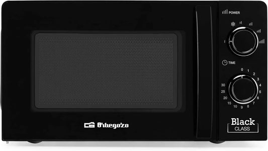 Orbegozo Microondas, 20 L, 700 W, temporizador, preto, temporizador até 30 min, 6 níveis operacionais