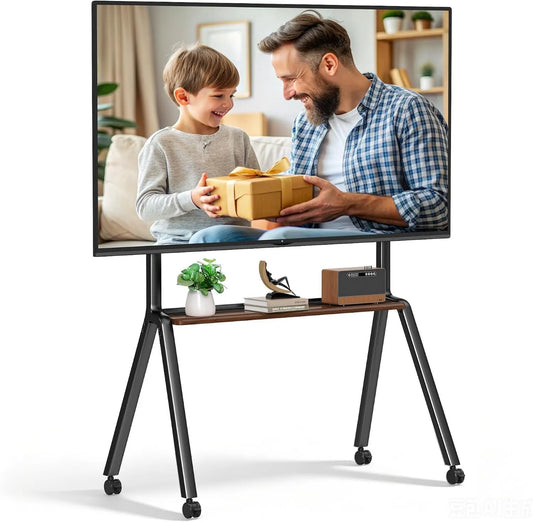 CNTSLNB suporte de TV, 86 polegadas, 1000x600mm, rodas móveis, ecrã LCD, preto, 100 kg de carga, rodízios de 360°, LCD e LED, suporte de TV sobre