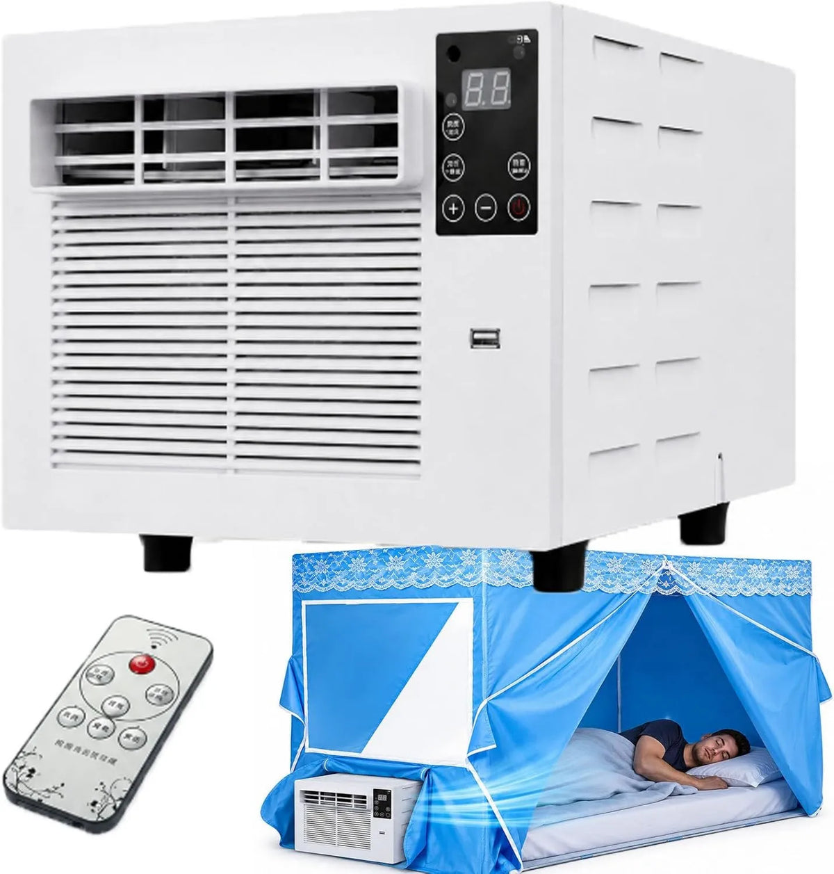 ErShangMao AC+0.9M ar condicionado, móvel, camping, ar condicionado móvel para tendas