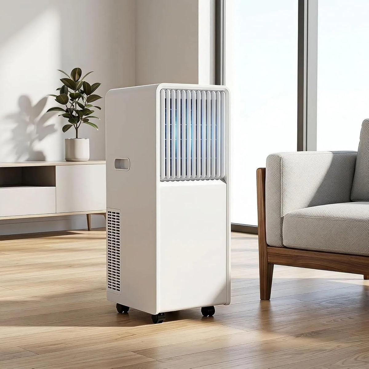 GYFGRTQ 24-H ar condicionado, portátil, temporizador, 14000 Btu, ar condicionado portátil 12000 BTU 24H temporizador remoto Modo noturno 2 Velocidades 3 Modos Operação