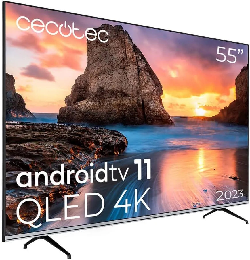 Cecotec VQU10055. Smart TV, 55 polegadas, TV, 4K UHD, QLED, som Dolby, Android OS, Dolby Vision e Dolby Atmos, Android 11, modelo 2023, MEMC