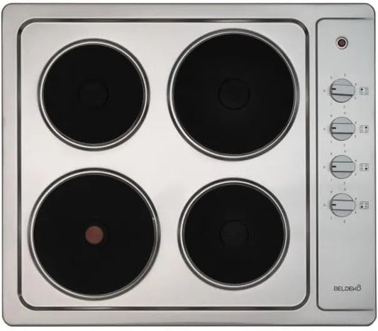 Placa de cozinha, 4 lareiras, 5500 W, aço inoxidável, BELDEKO, KITSON ELECTRIC PLAQUE INOX 4 FEUx 5500 W