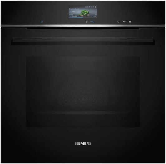 SIEMENS iQ700 HS736G3B1 Forno elétrico, 60 cm, 71 L, encastrado, toque, travando, vapor, Home Connect, preto, TFT Touchdisplay, 21 Heizarten
